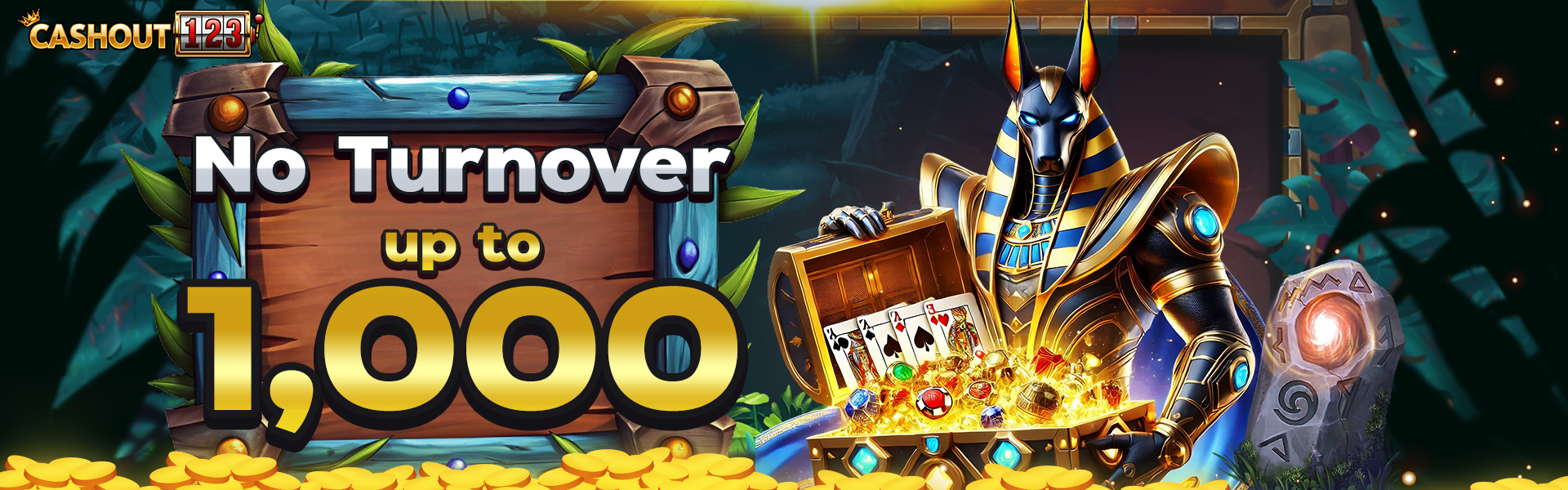 No Turnovers Promotion Get 1000 at Cashout123 Online Casino