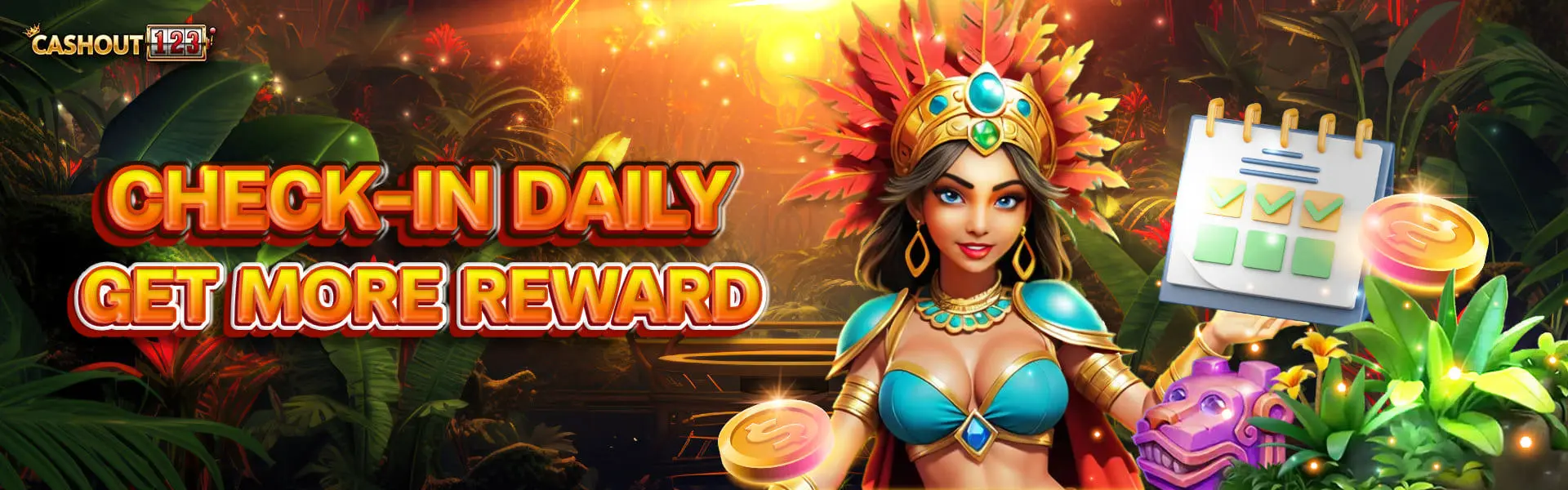 Register & Login get daily rewards at Cashout123 Online Casino